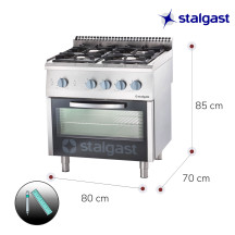 Cocina 4 Fuegos Estático Gas 3,5+5+2x7 | Gastroten