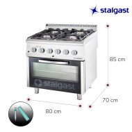 Cocina 4 Fuegos Gas Butano Trifásica Stalgast | Equipamiento Industrial