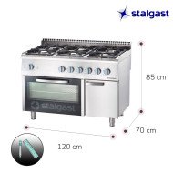 Cocina 6 Fuegos Gas Natural Estático Stalgast | Equipamiento Industrial