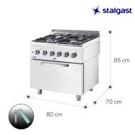 Cocina 4 Fuegos Gas Butano Trifásico Stalgast | Equipamiento Industrial