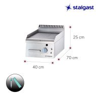 Plancha Acero Sobremesa Ranurada 40 Gas Butano | Gastroten