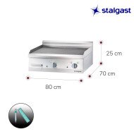 Plancha Acero Sobremesa Ranurada 80 Eléctrica | Equipamiento Hostelería