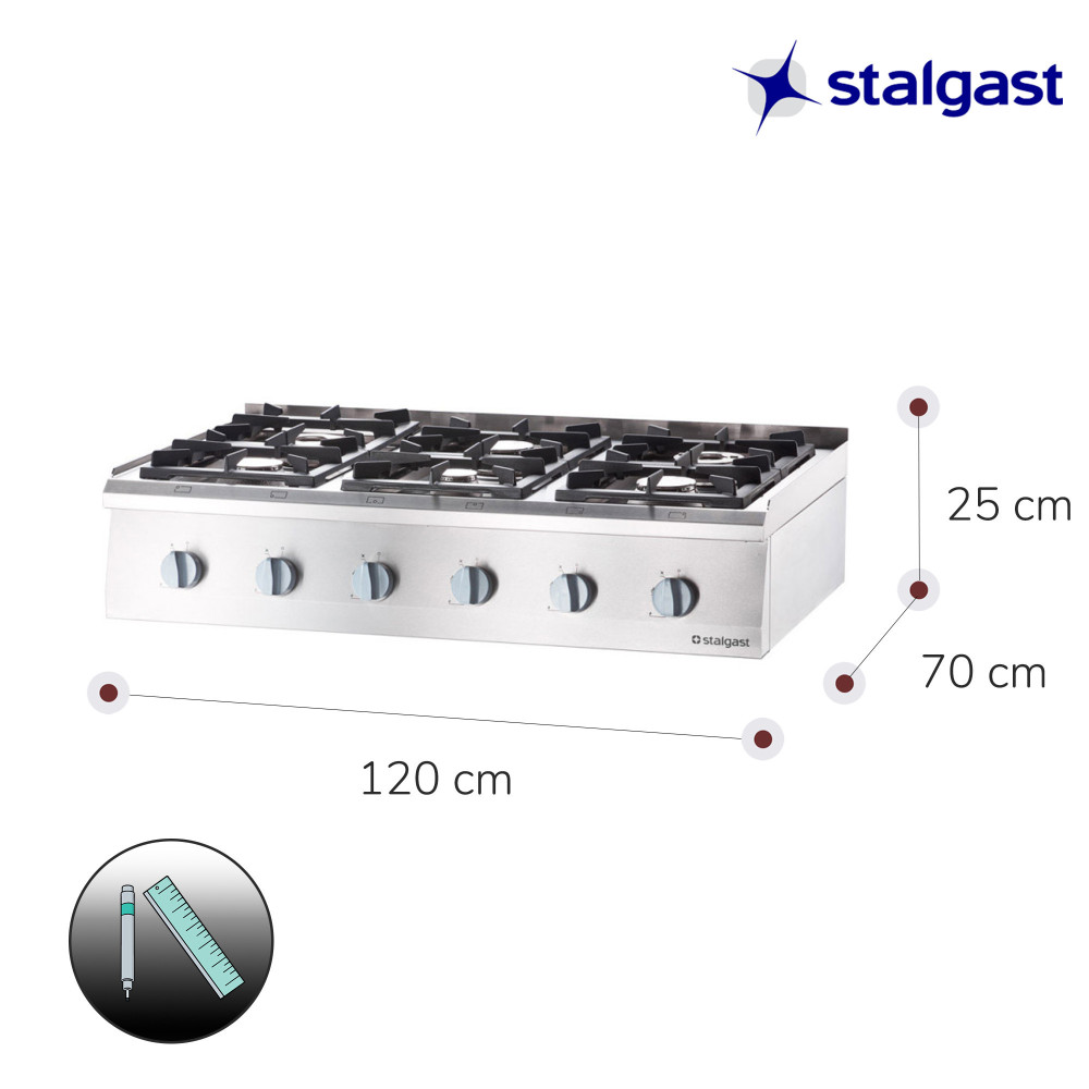Cocina 6 Fuegos Sobremesa Gas Natural | Equipamiento Hostelería