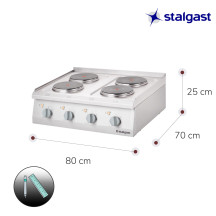 Cocina 4 Fuegos Eléctrico Trifásico Stalgast | Equipamiento Industrial