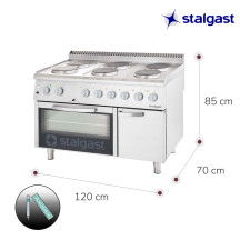 Cocina 6 Fuegos Eléctricos Trifásica Stalgast | Equipamiento Industrial