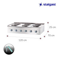 Cocina Eléctrica Sobremesa 6 Fuegos Trifásica | Gastroten