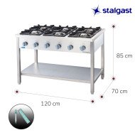 Cocina Gas Butano 6 Fuegos 1200x700 Stalgast | Equipamiento Industrial