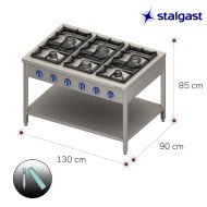 Cocina Industrial 6 Fuegos Gas Natural 1300x900 | Gastroten