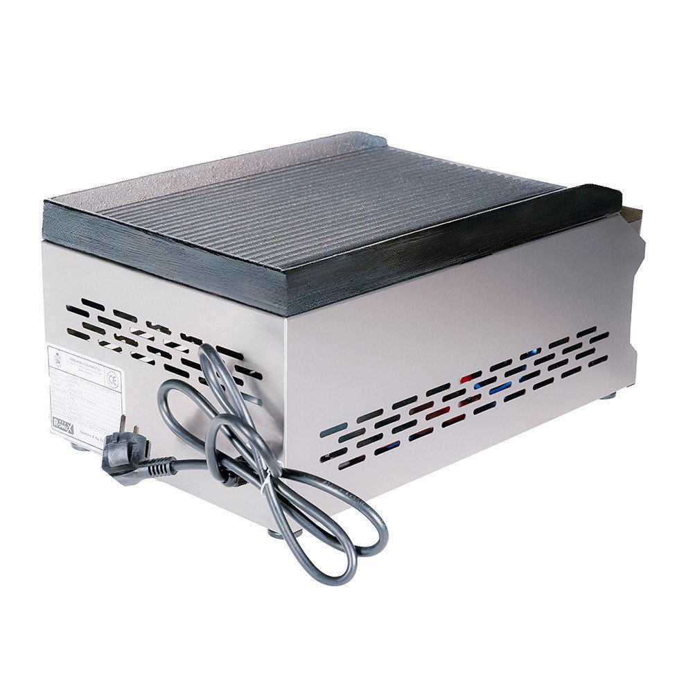 Plancha Hierro Eléctrica Ranurada 30 cm Romux | Equipamiento Industrial