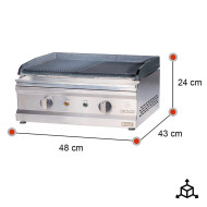 Plancha Hierro Eléctrica 50 cm Sobremesa Romux | Equipamiento Industrial