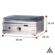 Plancha Hierro a Gas 50 cm Sobremesa Romux | Hostelería Profesional