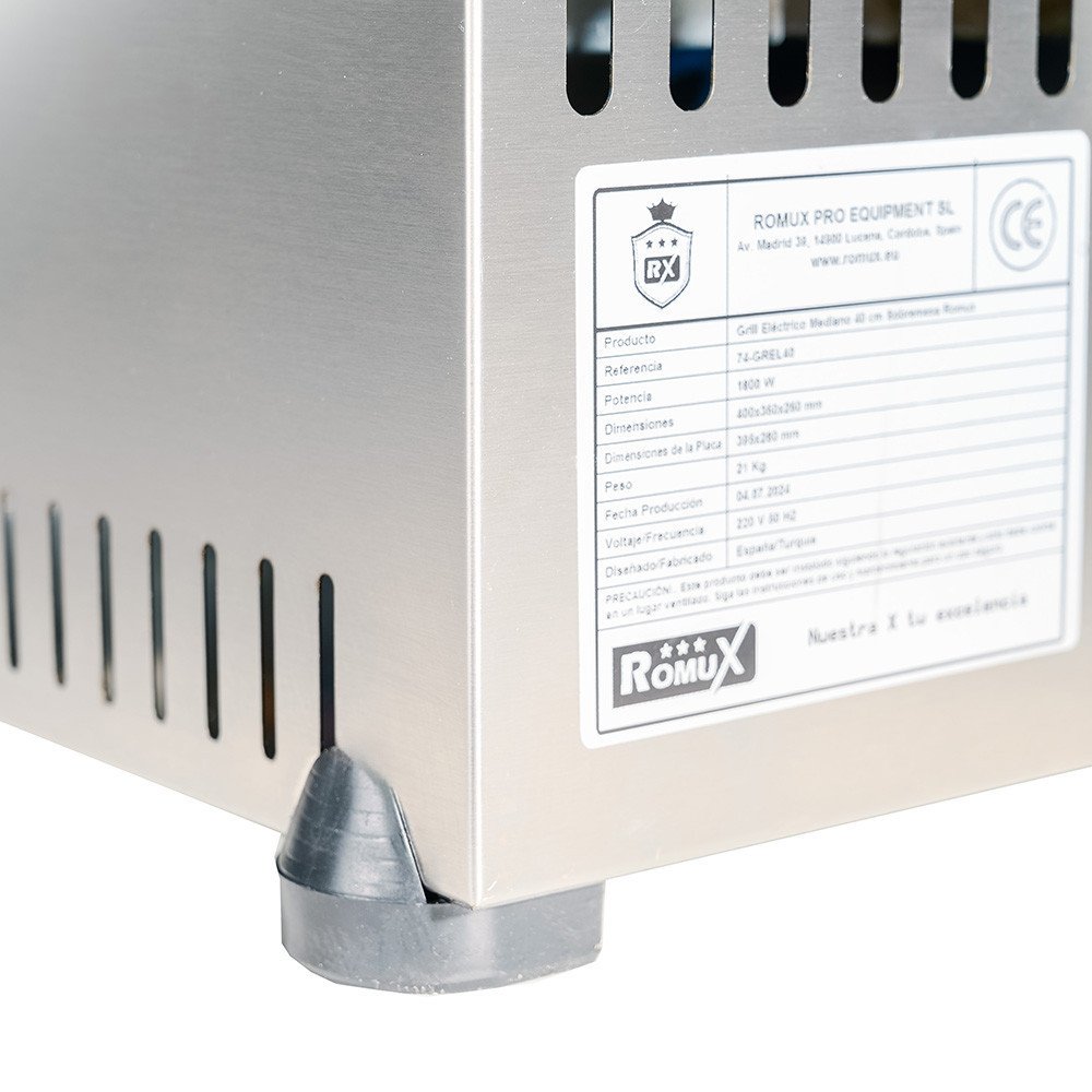 Grill Industrial Eléctrico 40 cm Sobremesa Romux | Equipamiento Hostelería