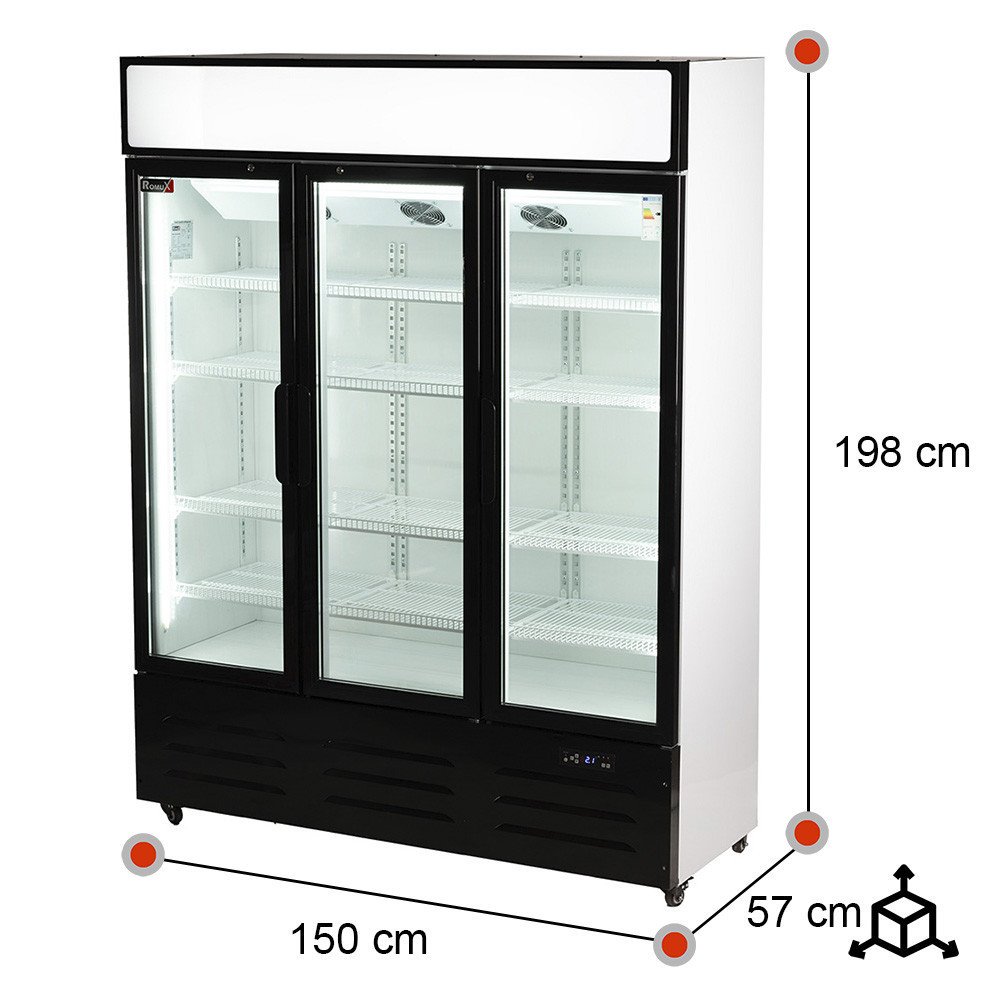 Armario Expositor Refrigerado 900L 3 Puertas Romux | Equipamiento Industrial