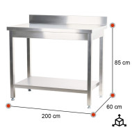 Mesa Mural Desmontable 2000x600 mm Romux | Equipamiento Industrial