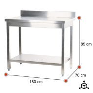 Mesa Mural Desmontable 1800x700mm Romux | Equipamiento Industrial