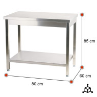 Mesa Central 800x600 mm Desmontable Romux | Equipamiento Industrial