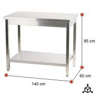 Mesa Central Desmontable 1400x600x850 mm Romux | Equipamiento Industrial