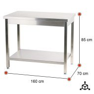 Mesa Central Desmontable 1600x700x850 mm Romux | Equipamiento Hostelería