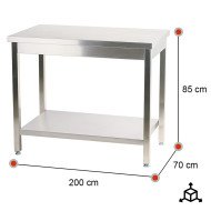 Mesa Central Desmontable 2000x700x850 mm | Gastroten