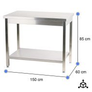 Mesa Central Desmontable 1500x600x850 mm | Gastroten