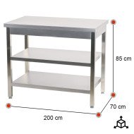 Mesa Central Desmontable 2000x700mm | Equipamiento Industrial