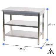Mesa Central Desmontable 1800x600x850 mm | Equipamiento Industrial