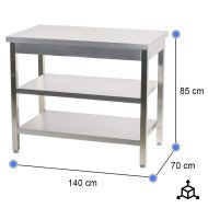 Mesa Central Desmontable 1400x700x850mm | Gastroten