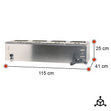 Baño María Industrial 4 Cubas 1/2 GN Romux | Hostelería Profesional