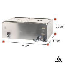 Baño María Industrial 2 Cubas GN 1/1 Romux | Hostelería Profesional