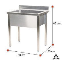 Fregadero Desmontable 800x700mm Profundo 300mm | Romux