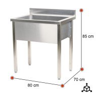 Fregadero Desmontable 800x700mm Profundo 300mm | Romux