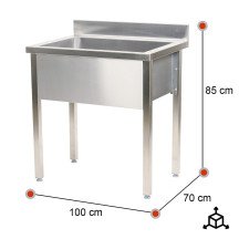 Fregadero Desmontable 1000x700mm Profundo 300mm | Gastroten
