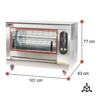 Asador de Pollos Horizontal a Gas Butano 12-16 Pollos Romux | Alta calidad para hostelería