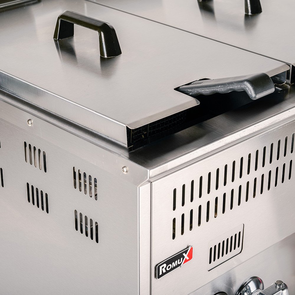 Freidora Industrial Doble 15+15L Gas Butano Romux | Hostelería Profesional