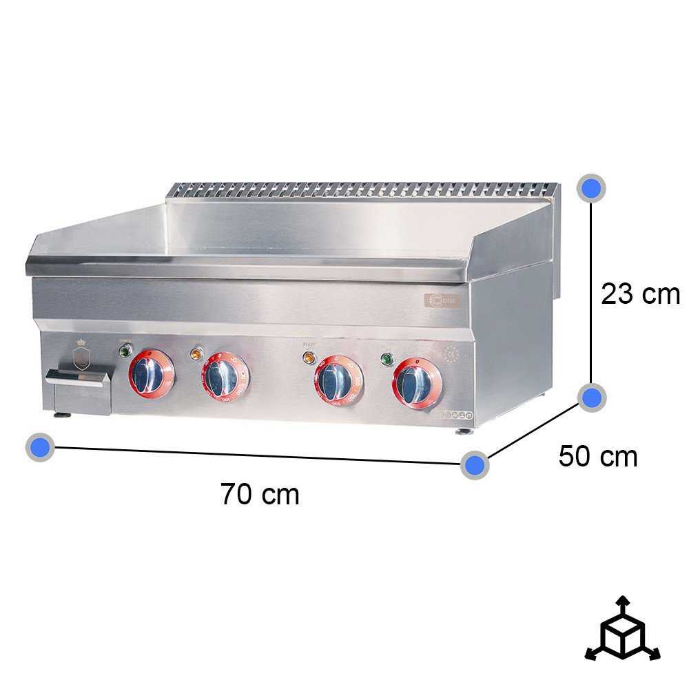 Plancha eléctrica 70 cm cromo duro cleiton