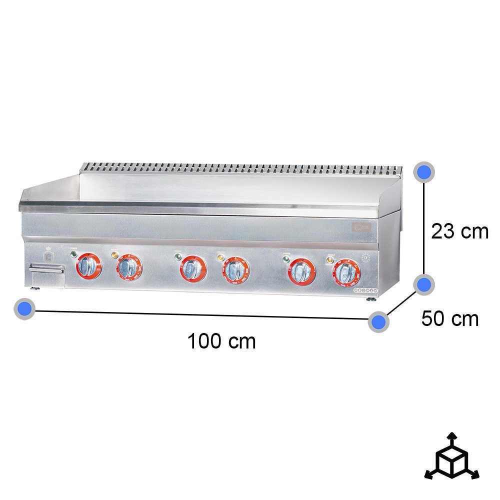 Plancha eléctrica 100 cm cromo duro cleiton