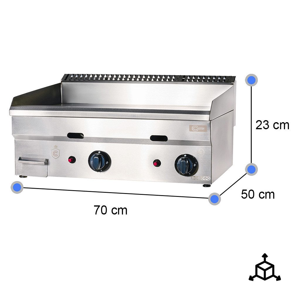 Plancha a gas 70 cm cromo duro cleiton