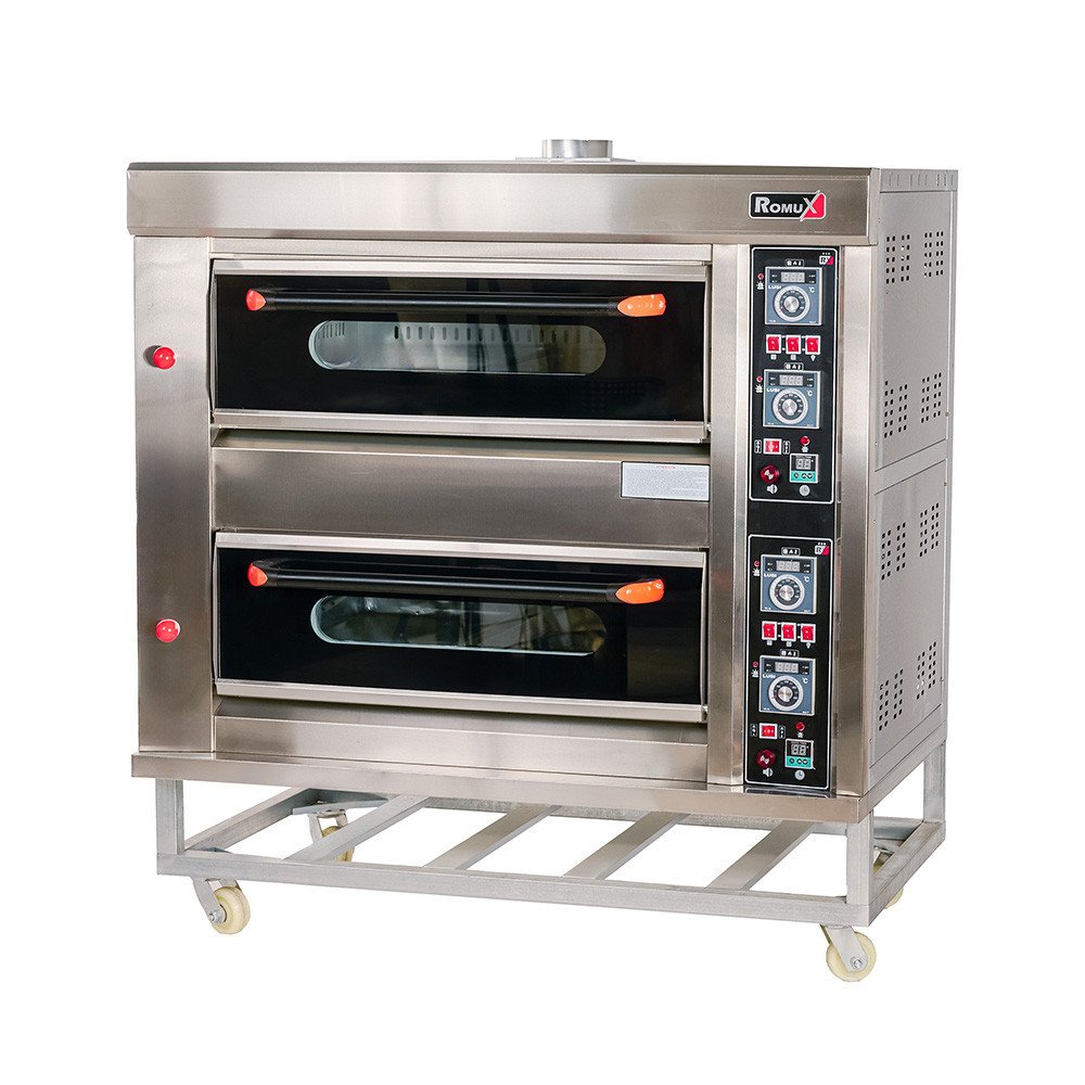 Horno de Pizza Gas Butano 4+4x32 cm Romux | Maquinaria Hostelería