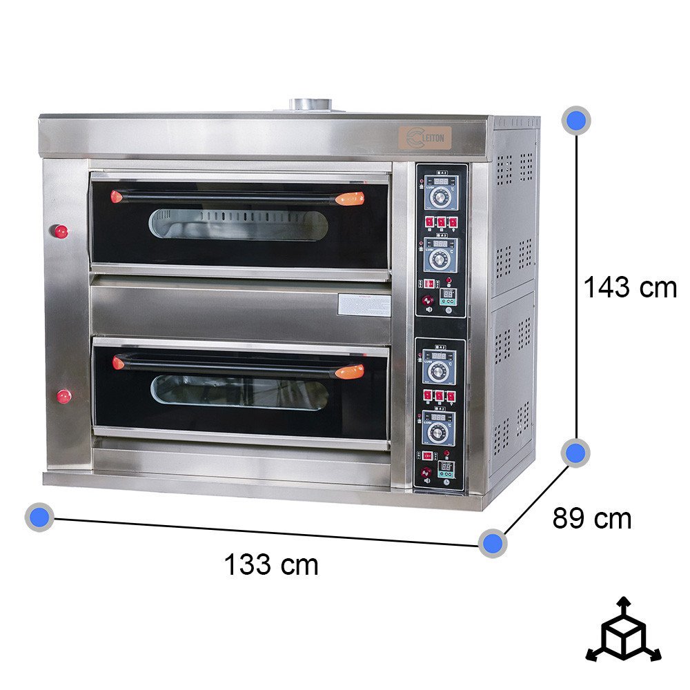 Horno de Pizza Industrial Doble 4+4x32 cm Cleiton | Maquinaria Hostelería