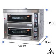 Horno de Pizza Industrial Doble 4+4x32 cm Cleiton | Maquinaria Hostelería