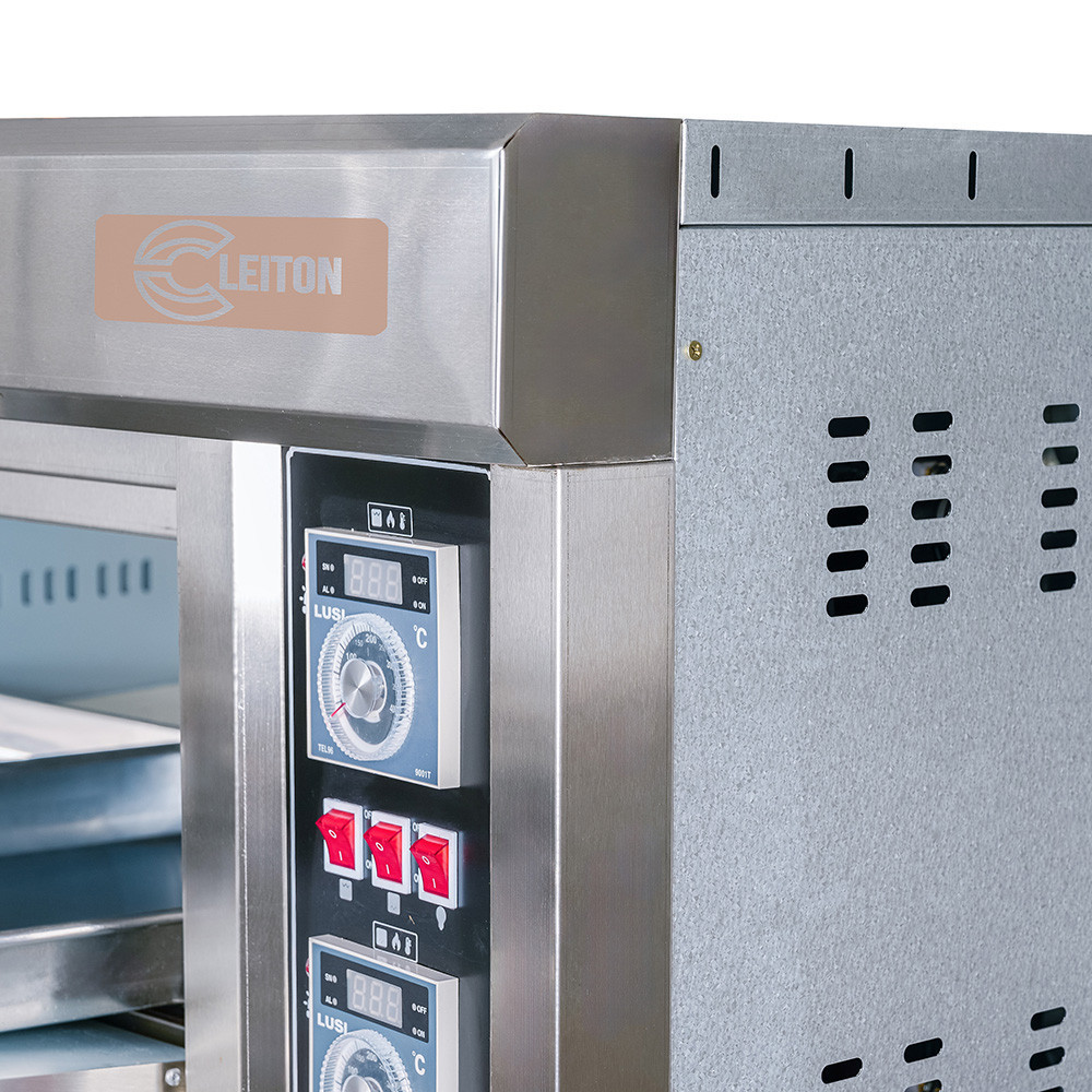 Horno de Pizza Industrial Doble 4+4x32 cm Cleiton | Maquinaria Hostelería
