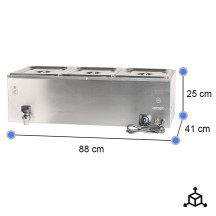 Baño María Industrial 3 Cubas 1/2 GN Cleiton | Equipamiento Industrial