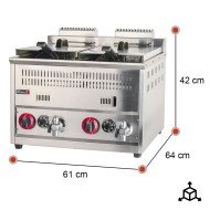 Freidora Industrial Doble 15+15L Gas Butano Romux | Hostelería Profesional