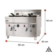 Freidora Industrial a Gas Doble 18+18L Romux | Equipamiento Industrial