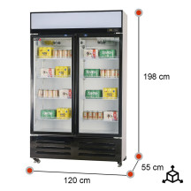 Armario Expositor Refrigerado 700L 2 Puertas Romux | Frío Industrial