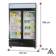 Armario Expositor Refrigerado 700L 2 Puertas Romux | Frío Industrial