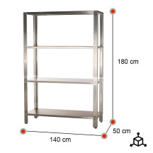 Estantería Industrial 4 Estantes 1400x500x1800mm | Romux