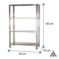 Estantería de Pie 4 Estantes 800x500x1800 mm | Equipamiento Industrial