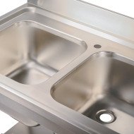 Fregadero 2 Senos 1600x600x850mm Romux | Equipamiento Industrial