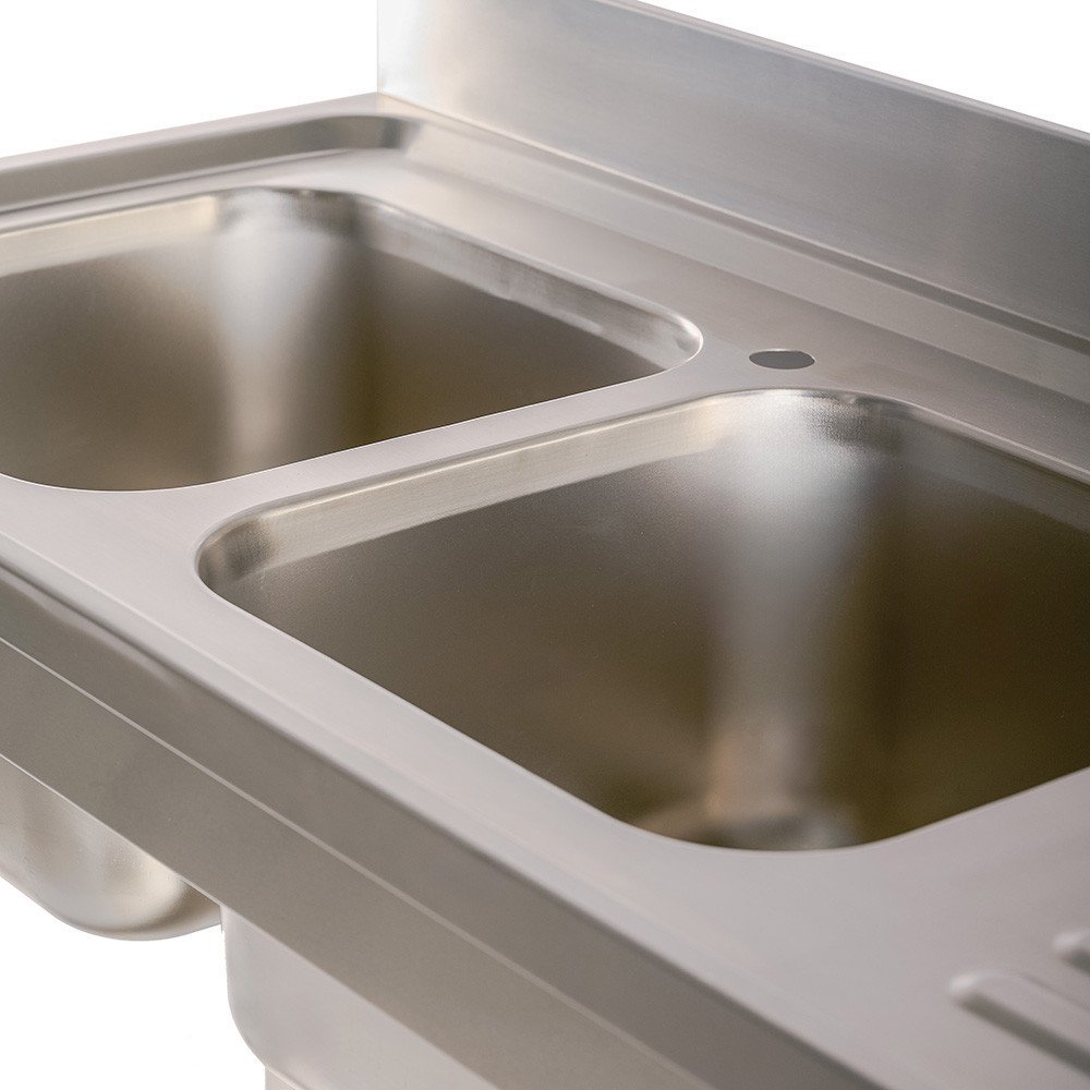 Fregadero con 2 Senos 1400x700 mm Romux | Lavado Industrial